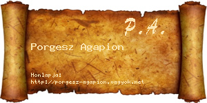 Porgesz Agapion névjegykártya
